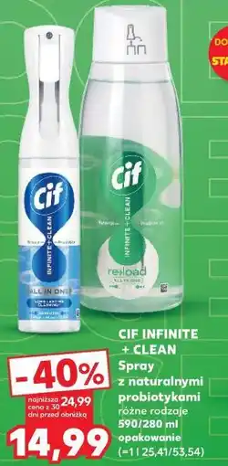 Kaufland Cif Infinite + Clean Spray z naturalnymi probiotykami oferta