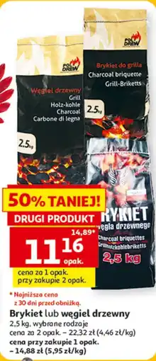 Auchan Brykiet lub węgiel drzewny oferta