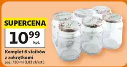 Auchan Komplet 6 słoików z zakrętkami oferta