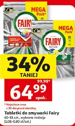 Auchan Tabletki do zmywarki Fairy oferta