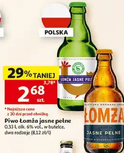 Auchan Piwo łomża jasne pełne oferta