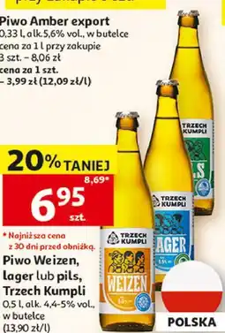 Auchan Piwo Weizen, lager lub pils, Trzech Kumpli oferta