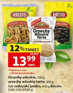 Auchan Kresto / BackMit Orzechy włoskie, orzechy włoskie tarte lub rodzynki jumbo oferta