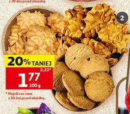 Auchan Ciastka orzechowe, kokosowe lub piegowate Złotokłos oferta