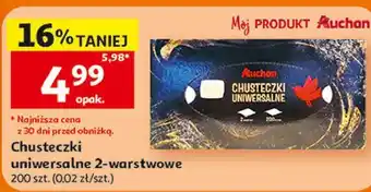 Auchan Chusteczki uniwersalne 2-warstwowe Auchan oferta