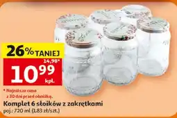 Auchan Komplet 6 słoików z zakrętkami oferta