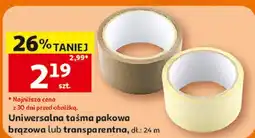 Auchan Uniwersalna taśma pakowa brązowa lub transparentna oferta