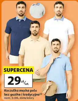 Auchan Inextenso Koszulka męska polo bez guzika i tradycyjna oferta