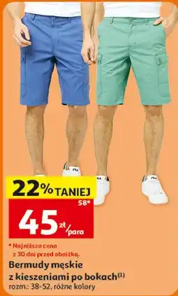 Auchan Inextenso Bermudy męskie z kieszeniami po bokach oferta