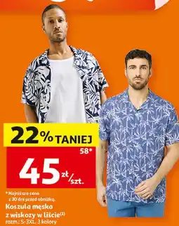 Auchan Inextenso Koszula męska z wiskozy w liście oferta