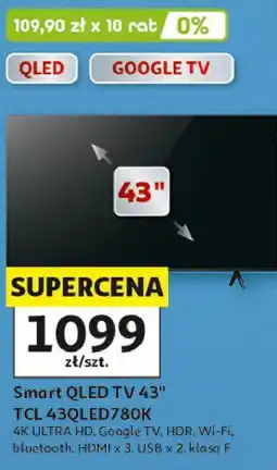 Auchan Smart QLED TV 43 TCL 43QLED780K oferta