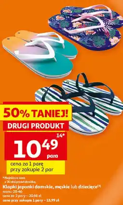 Auchan Klapki japonki damskie, męskie lub dziecięce Inextenso oferta