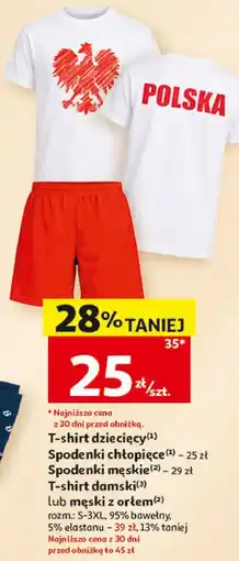 Auchan Odzież sportowa Polska (T-shirt dziecięcy, damski, męski, spodenki) oferta