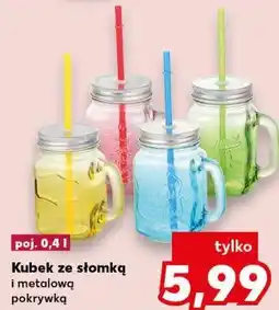 Kaufland Kubek ze słomką i metalową pokrywką oferta