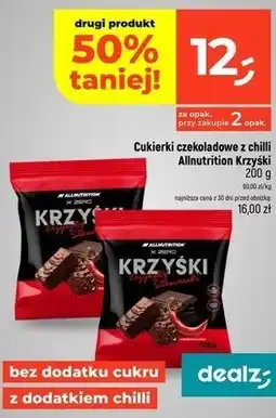 Dealz Cukierki czekoladowe z chilli Allnutrition Krzyśki oferta