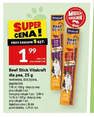 Twój Market Beef Stick Vitakraft dla psa wołowina oferta