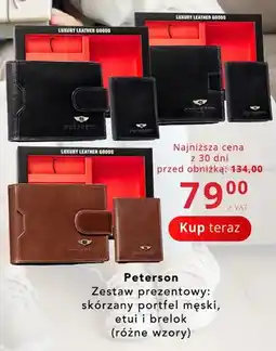 Poczta Polska Zestaw prezentowy: skórzany portfel męski, etui i brelok Peterson oferta