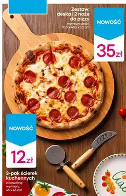 Pepco Zestaw: deska i 2 noże do pizzy wymiary deski: 33,5x43,5x1,2cm oferta