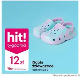 Pepco Klapki dziewczęce rozmiary: 22-31 oferta