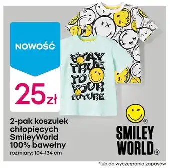 Koszulki chłopięce SmileyWorld 100% bawełny 2-pak