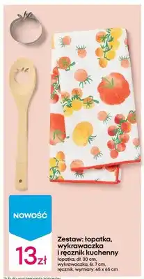 Pepco Zestaw: łopatka dł. 30cm, wykrawaczka śr. 7cm i ręcznik kuchenny 45x65cm oferta