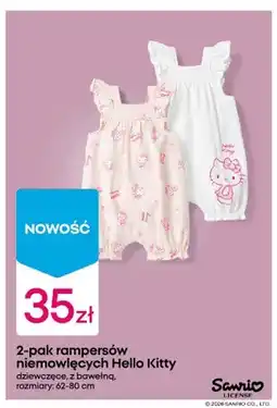 Pepco Rampersy niemowlęce Hello Kitty dziewczęce z bawełną 2-pak oferta