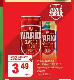Chorten Piwo bezalkoholowe Warka Radler 0.0% 4-pak oferta