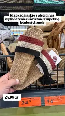 Biedronka Klapki damskie z plecionym wykończeniem 37-41 oferta