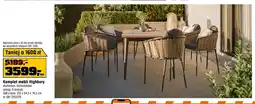 OBI Komplet mebli Highbury aluminium, technorattan, akacja, 6 krzeseł, stół o wym. 210x94,5x74,5cm oferta