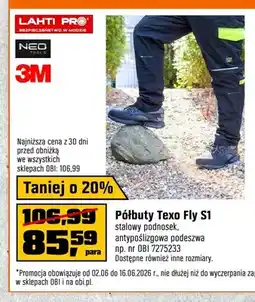 OBI Półbuty Texo Fly S1 stalowy podnosek, antypoślizgowa podeszwa oferta