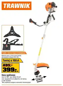 OBI Kosa spalinowa moc 3,2 KM poj. silnika 54 cm3 szer. koszenia 45cm żyłka/25,5cm tarcza oferta