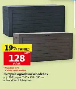 Auchan Skrzynia ogrodowa Woodebox 280l 1160x438x550mm oferta