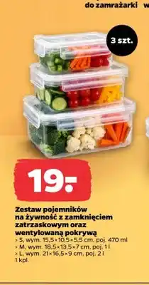 Netto Zestaw pojemników na żywność z zamknięciem zatrzaskowym oraz wentylowaną pokrywą 3szt oferta