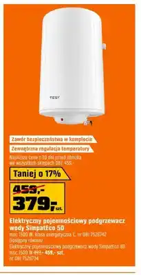 OBI Elektryczny pojemnościowy podgrzewacz wody SimpatEco 50 TESY oferta