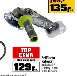 OBI Szlifierka kątowa LUX-TOOLS napięcie 20V Ø tarczy 115mm oferta