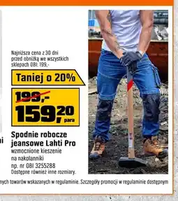 OBI Spodnie robocze jeansowe Lahti Pro wzmocnione kieszenie na nakolanniki oferta
