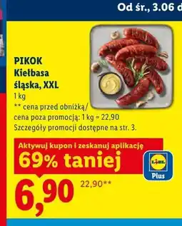 Lidl Kiełbasa śląska Pikok XXL oferta