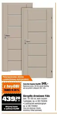 OBI Skrzydło drzwiowe Fido szer. 70 i 80cm kolor kaszmir oferta