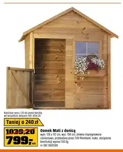 OBI Domek Mati z donicą wym. 126x112cm wys. 158cm drewno impregnowane ciśnieniowo oferta