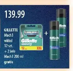 Drogerie Laboo Wkład Mach 3 12szt. + 2 żele Mach 3 200ml gratis GILLETTE oferta