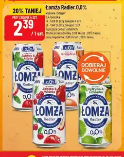 Polomarket Piwo bezalkoholowe Łomża Radler 0,0% Jabłko & Mięta oferta