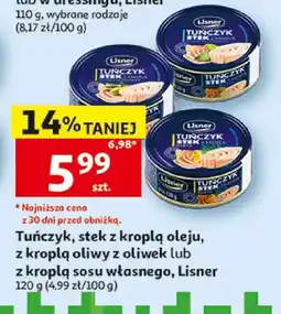 Auchan Tuńczyk stek z kroplą oleju Lisner oferta
