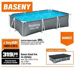 OBI Basen Steel Pro na stelażu wym. 201x300x75cm oferta