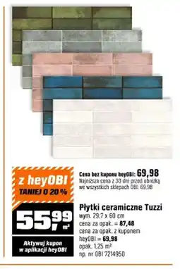 OBI Płytki ceramiczne Tuzzi wym. 29,7x60cm oferta