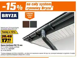OBI Rynna dachowa PVC 75mm dł. 2m kolory: brązowy, grafitowy oferta