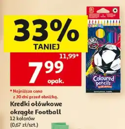 Auchan Kredki ołówkowe okrągłe Football 12 kolorów oferta