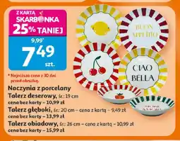 Auchan Naczynia z porcelany Talerz deserowy śr.: 19cm oferta