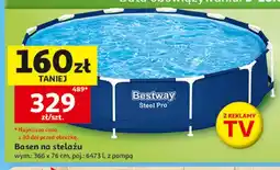 Auchan Basen na stelażu Bestway Steel Pro wym.: 366x76cm, poj.: 6473l, z pompą oferta