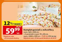 Auchan Komplet pościeli z mikrofibry wym.: 160x200cm + 2 poszewki o wym. 70x80cm oferta