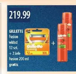 Drogerie Laboo Wkład Fusion 12szt. + 2 żele Fusion 200ml gratis GILLETTE oferta